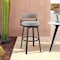 Armen Living Encinitas Outdoor Patio Swivel Bar Stool in Aluminum and Wicker with Gray Cushions LCECBAGR30 - alternate 3